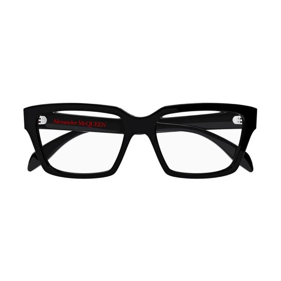 NEW ALEXANDER MCQUEEN EYEGLASSES AM0332O 002 BLACK WOMEN SQUARE EYEWEAR - Picture 2 of 3